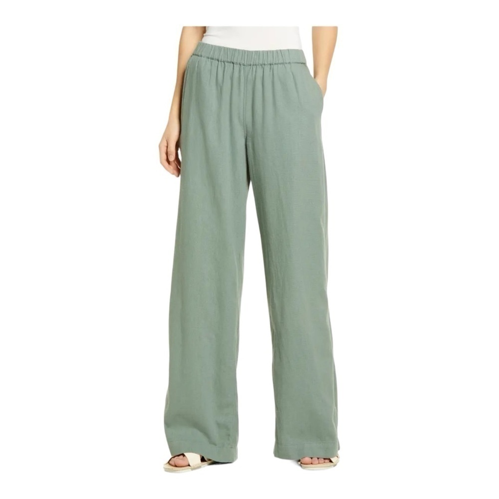 Caslon Wide Leg Pull-On Linen Blend Pants NWT